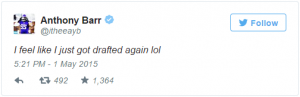 Anthony Barr's Tweet